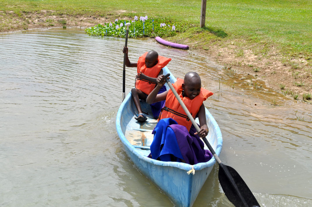 Sifa and Mathayo loved the pond