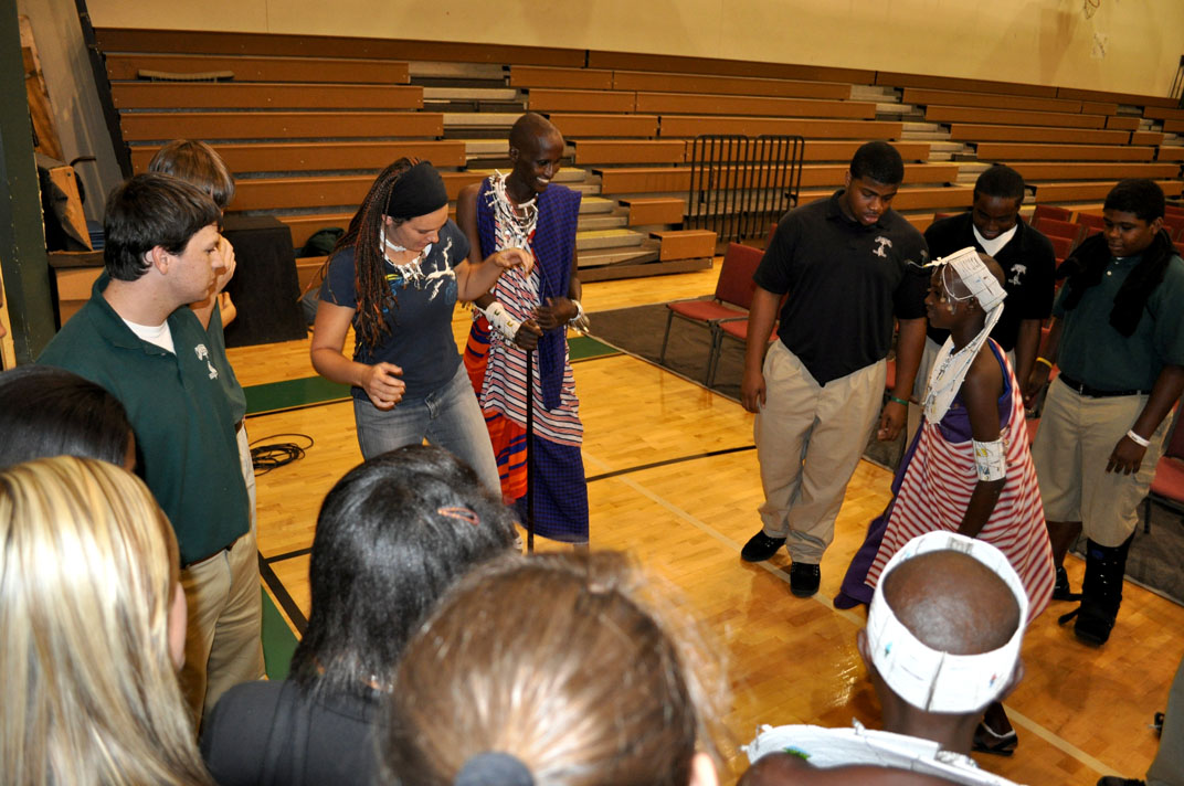 Isack, Sifa and I getting some American dance lessons