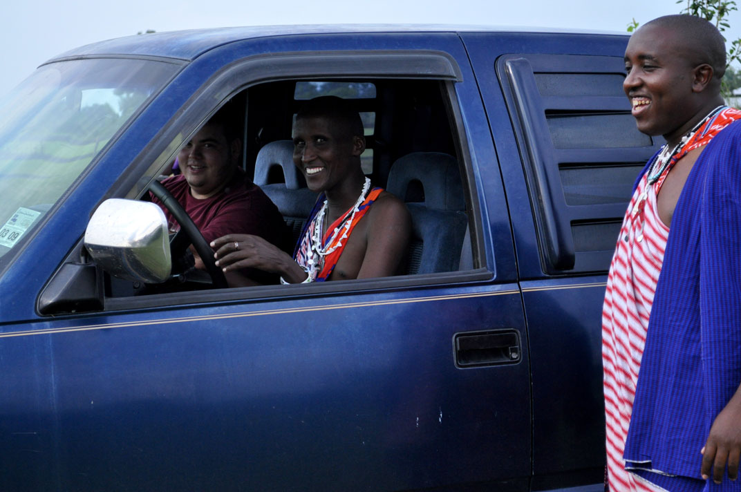 And as if that weren't enough, soon we were cruising around the back yar in a truck!