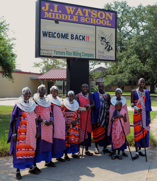 J.I. Watson Middle School welcomed the Faces of Change Maasai Tour!