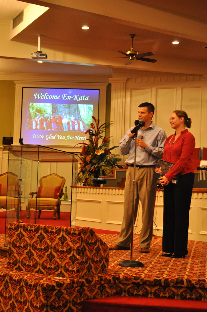 Jacob and Kim Mills introducing the En-kata Choir