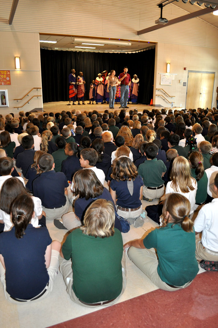 Everyone listened intently as Jacob and Kim introduced our Maasai (Masai) Choir