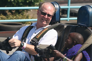 Mathayo riding his Go Cart!