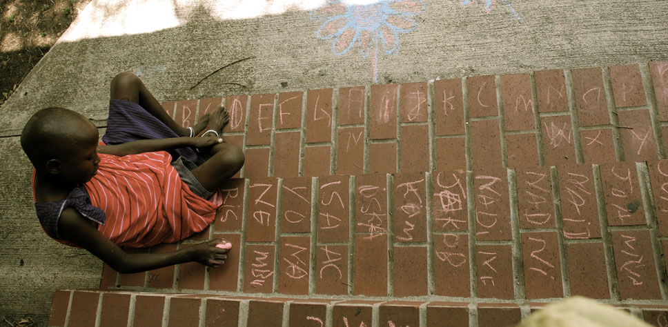 Mathayo & sidewalk chalk