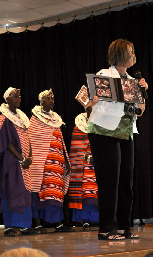 Miss Cindy- from the Bible club talked about Maasai music and the En-kata A Time For Singing book.