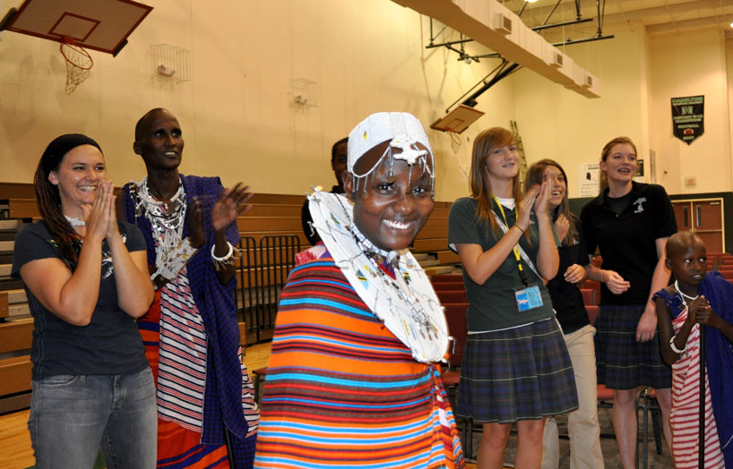 Natapoaki leading a Maasai (Masai) dance