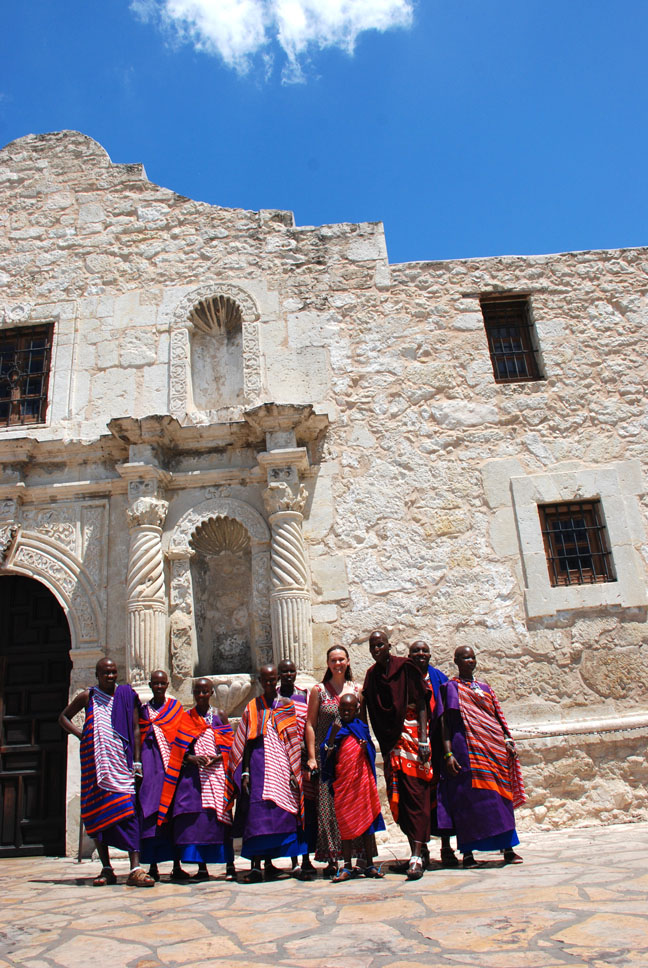 9 Maasai learning about the Alamo