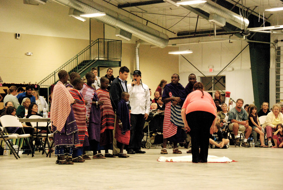 laying out the blanket