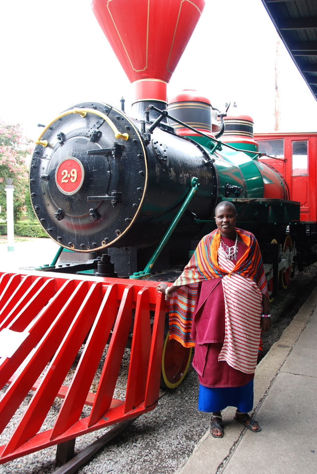 Martha posing with the train!