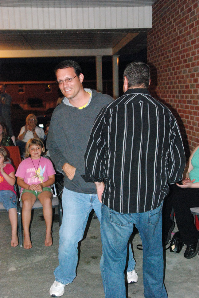 mike and friend dancing