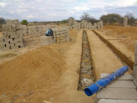 The footings for the school